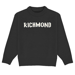 Джемпер черного цвета с надписью от бренда JOHN RICHMOND