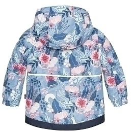 Куртка голубая с принтом цветов и брюки на лямках от бренда Deux par deux