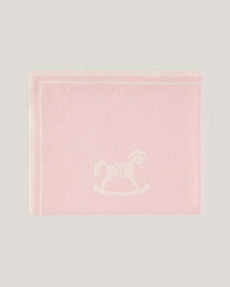 Плед розового цвета с принтом лошадки от бренда Anna Leon