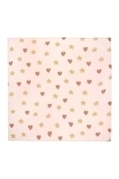 Пеленка розовая с сердечками и звездами от бренда Tinycottons
