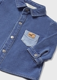 Рубашка джинсовая на кнопках с карманом от бренда Mayoral