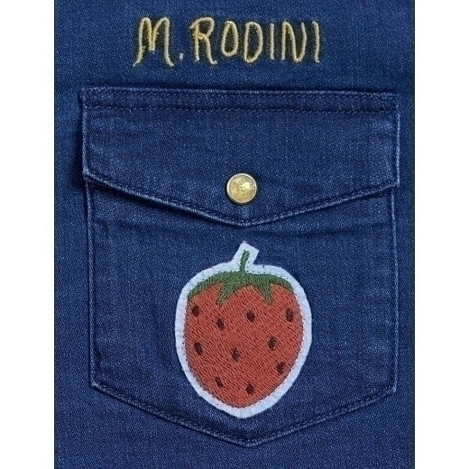 Рубашка джинсовая с клубникой от бренда Mini Rodini