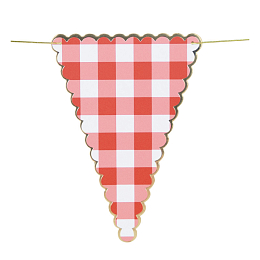 Гирлянда Флаги Красная клетка и золото 3 м от бренда Tim & Puce Factory