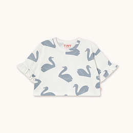 Футболка-кроп SWAN от бренда Tinycottons Голубой Белый