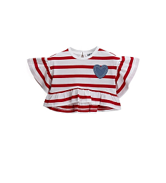 Футболка-кроп с воланами от бренда Original Marines Белый Красный