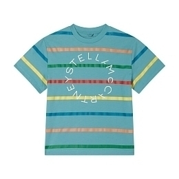 Футболка Multicolored Stripes от бренда Stella McCartney kids Бирюзовый