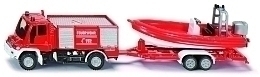 Модель пожарной машины с катером,1:87 от бренда Siku