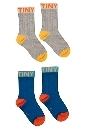 Носки 2 пары серые и синие от бренда Tinycottons