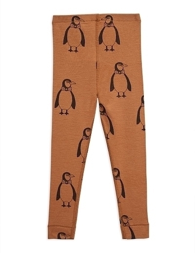 Легинсы с принтом пингвина от бренда Mini Rodini
