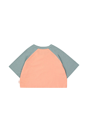 Футболка оранжевая с серыми рукавами от бренда Tinycottons Оранжевый Серый