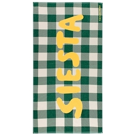 Полотенце зеленое в клетку Siesta от бренда Tinycottons