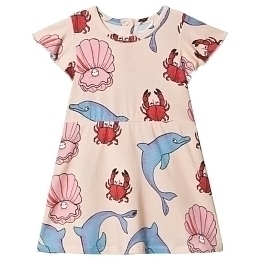 Платье с принтом морских обитателей от бренда Mini Rodini