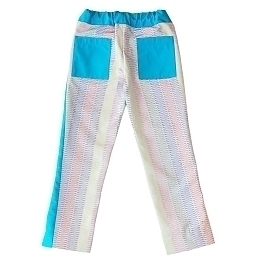 Штаны с разноцветными строчками и лампасами от бренда Mum of Six