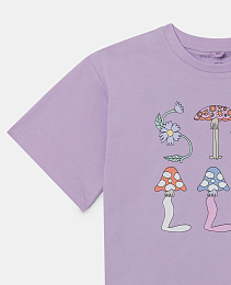 Футболка Woodland Lettering от бренда Stella McCartney kids Фиолетовый