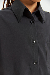 Рубашка BACK BUTTONS черного цвета от бренда Liqlo