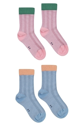 Носки 2 пары розовые и голубые от бренда Tinycottons