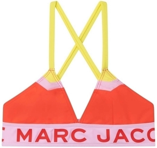 Купальник оранжевый с контрастными вставками от бренда LITTLE MARC JACOBS