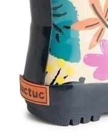 Сапоги бежевые с цветочным узором от бренда Tuc Tuc