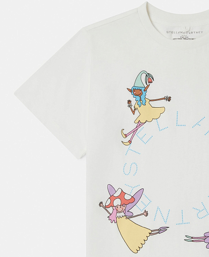 Футболка Fairys от бренда Stella McCartney kids Молочный