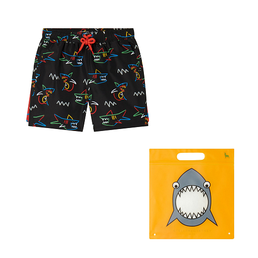 Шорты Black Shark Print от бренда Stella McCartney kids