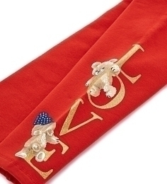 Легинсы с мишками красного цвета от бренда Original Marines