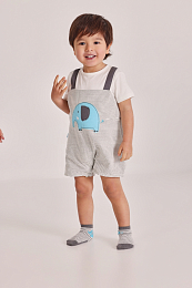 Футболка и комбинезон в полоску Elephant от бренда Boboli