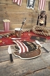 Тарелки Пиратский корабль с золотом 8 шт от бренда Tim & Puce Factory
