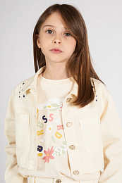 Футболка бежевого цвета с Лого от бренда Trussardi Молочный