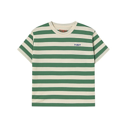 Футболка STRIPES GREEN от бренда Tinycottons Зеленый Молочный