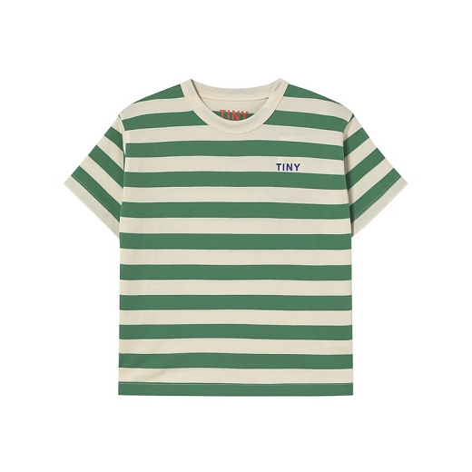 Футболка STRIPES GREEN от бренда Tinycottons Зеленый Молочный