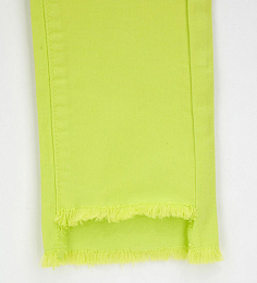 Джинсы салатового цвета с бахромой от бренда Original Marines